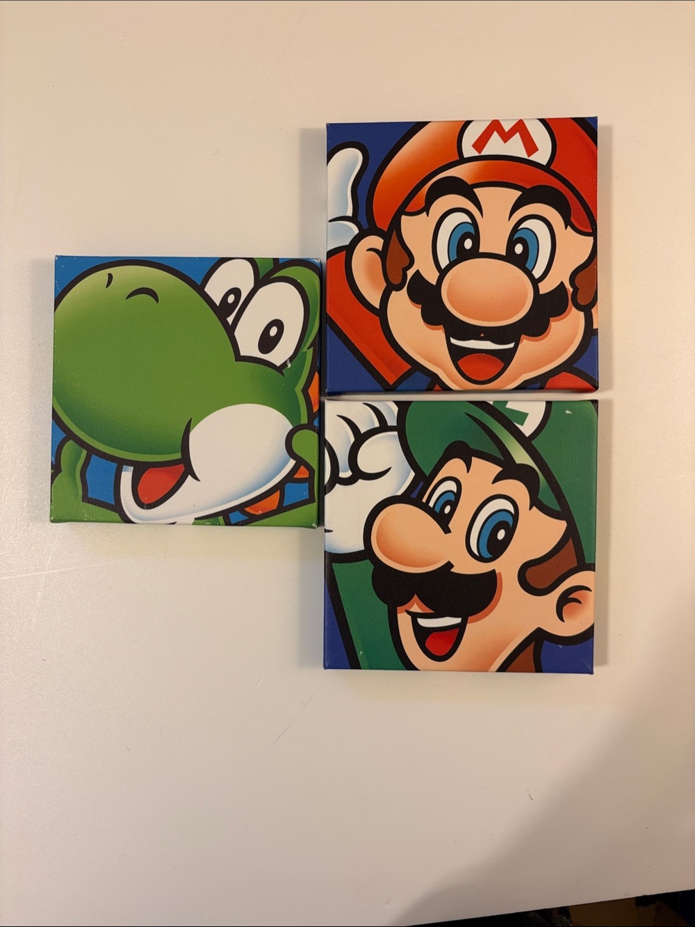 Super Mario Character Canvas Tiles - Green, Red, Blue
